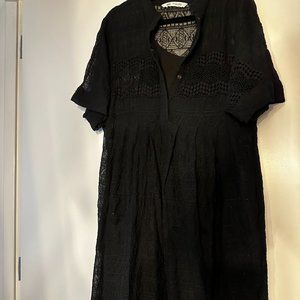 Zara black textured dress sz. M